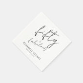 Vijftig en Fabulous Naam Datum Script 50ste Verjaa Servet (Hoek)