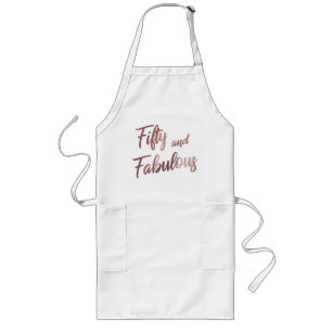 Vijftig en Fabulous Nep Rose Goud in Modern Letter Lang Schort