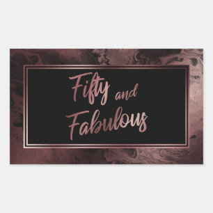 Vijftig en Fabulous Nep Rose Goud Marmer Patroon Rechthoekige Sticker