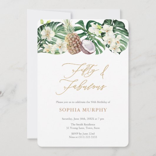 Vijftig en Fabulous Oerwoud 50ste verjaardag Kaart (Voorkant)