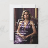 Vijftig en Fabulous Paarse Roos 50e Verjaardag Kaart (Voorkant)