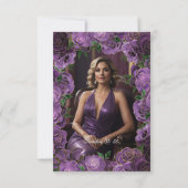 Vijftig en Fabulous Paarse Roos 50e Verjaardag Kaart (Achterkant)