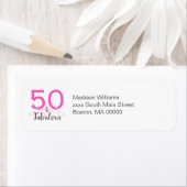 Vijftig en Fabulous Pink Birthday Etiket (Insitu)