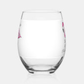 Vijftig en Fabulous Pink Flamingo Custom Wijnglas Zonder Voet (Links)