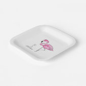 Vijftig en Fabulous Pink Flamingo Papieren Bordje (Gebogen)
