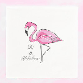 Vijftig en Fabulous Pink Flamingo Servet