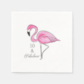Vijftig en Fabulous Pink Flamingo Servet (Voorkant)