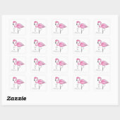 Vijftig en Fabulous Pink Flamingo Vierkante Sticker (Vel)