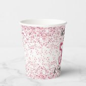 Vijftig en Fabulous Pink Glitter Confetti Birthday Papieren Bekers (Rechts)