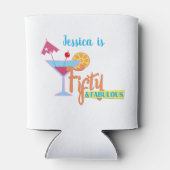 Vijftig en Fabulous Retro Verjaardagsfeest Blikjeskoeler (Achterkant)