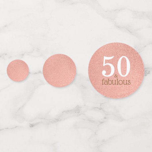 Vijftig en Fabulous Roos Goud 50e Verjaardagsfeest Confetti (Achterkanten)