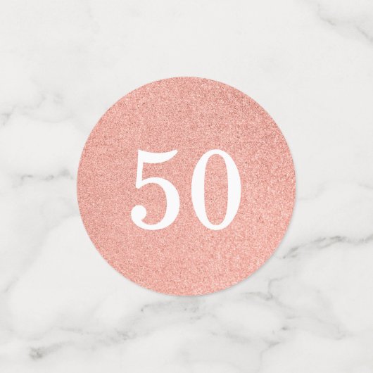 Vijftig en Fabulous Roos Goud 50e Verjaardagsfeest Confetti (Kleine voorkant)