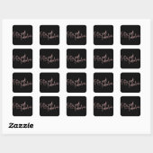 Vijftig en Fabulous Roos Goud op Black Birthday Vierkante Sticker (Vel)
