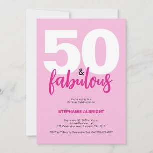 Vijftig en Fabulous Roze 50ste Verjaardagsfeest Kaart