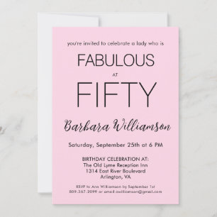 Vijftig en Fabulous Roze 50ste Verjaardagsfeestje Kaart