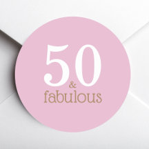 Vijftig en Fabulous Roze Elegant Verjaardagsfeestj