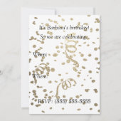 Vijftig en Fabulous Roze en Gouden Confetti Verjaa Kaart (Achterkant)