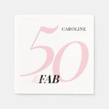 Vijftig en Fabulous Roze Krachtige Verjaardag