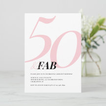 Vijftig en Fabulous Roze Krachtige Verjaardagsuitn