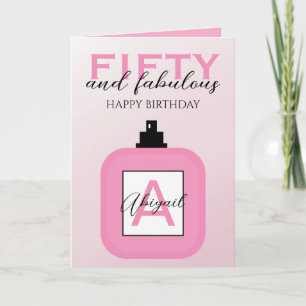 Vijftig En Fabulous Roze Parfum Verjaardag  Kaart