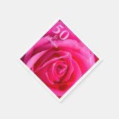 Vijftig en Fabulous | Roze Rose 50th Birthday Servet (Hoek)