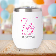 Vijftig en Fabulous Roze Script 50ste Verjaardagsf