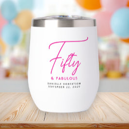 Vijftig en Fabulous Roze Script 50ste Verjaardagsf