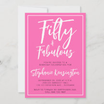 Vijftig en Fabulous Roze Script 50ste Verjaardagsf