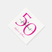 Vijftig en Fabulous Roze Script 50ste Verjaardagsf Servet (Hoek)