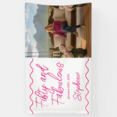 Vijftig en Fabulous Roze Script Banner (Verticaal)