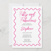 Vijftig en Fabulous Roze Script Kaart (Voorkant)