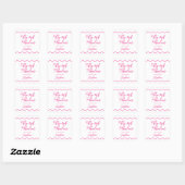 Vijftig en Fabulous Roze Script Vierkante Sticker (Vel)