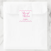 Vijftig en Fabulous Roze Script Vierkante Sticker (Tas)