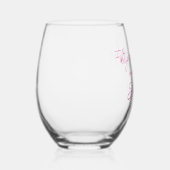 Vijftig en Fabulous Roze Script Wijnglas Zonder Voet (Voorkant)