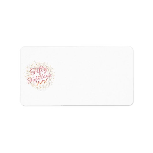 Vijftig en Fabulous roze typografie, goudsparkle Etiket (Voorkant)