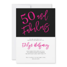Vijftig en Fabulous Roze Zwart 50ste Verjaardagsfe