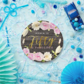 Vijftig- en Fabulous-Rustic Floral-Birthday Party Papieren Bordje (Feest)