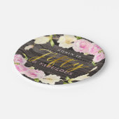 Vijftig- en Fabulous-Rustic Floral-Birthday Party Papieren Bordje (Gekanteld)