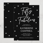 Vijftig en Fabulous Script 50e Verjaardag Kaart (Voorkant / Achterkant)