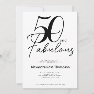 Vijftig en Fabulous Script 50e verjaardagsfeestje Kaart