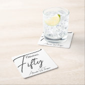 Vijftig en Fabulous Script 50e verjaardagsfeestje Kartonnen Onderzetters (Insitu)