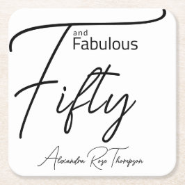 Vijftig en Fabulous Script 50e verjaardagsfeestje Kartonnen Onderzetters