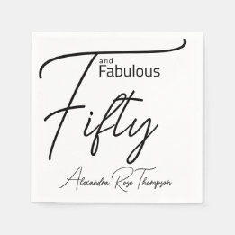 Vijftig en Fabulous Script 50e verjaardagsfeestje Servet