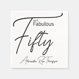 Vijftig en Fabulous Script 50e verjaardagsfeestje Servet