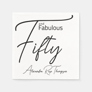 Vijftig en Fabulous Script 50e verjaardagsfeestje Servet