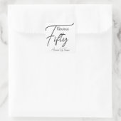 Vijftig en Fabulous Script 50e verjaardagsfeestje Vierkante Sticker (Tas)