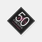 Vijftig en Fabulous Script 50ste verjaardag Servet (Hoek)