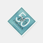 Vijftig en Fabulous Script 50ste verjaardag Servet (Hoek)