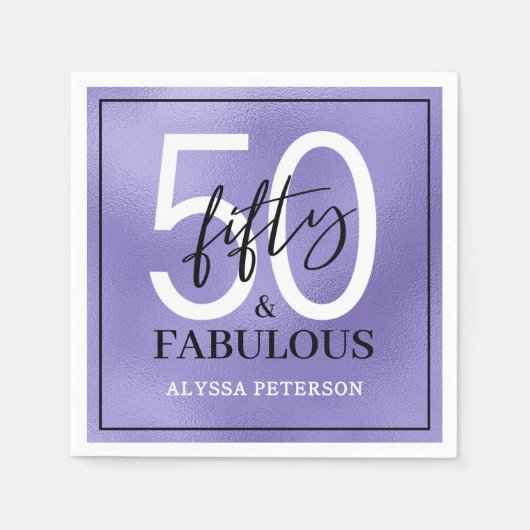 Vijftig en Fabulous Script 50ste verjaardag Servet (Voorkant)