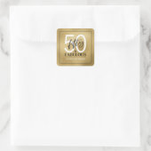 Vijftig en Fabulous Script 50ste verjaardag Vierkante Sticker (Tas)